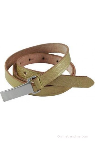 Midas Women Formal Gold Genuine Leather Belt(Gold)